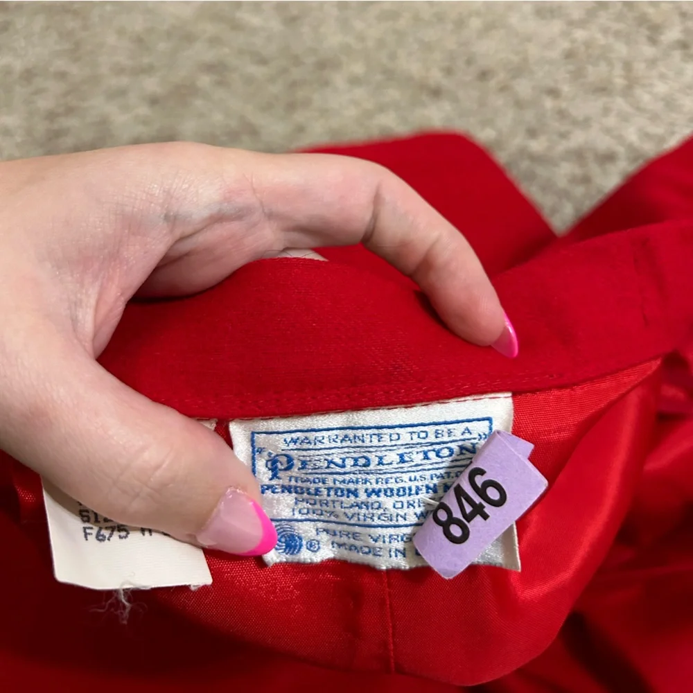 Pendleton Red Pencil Skirt Pure Virgin Wool USA Women's Size 20W Plus Business